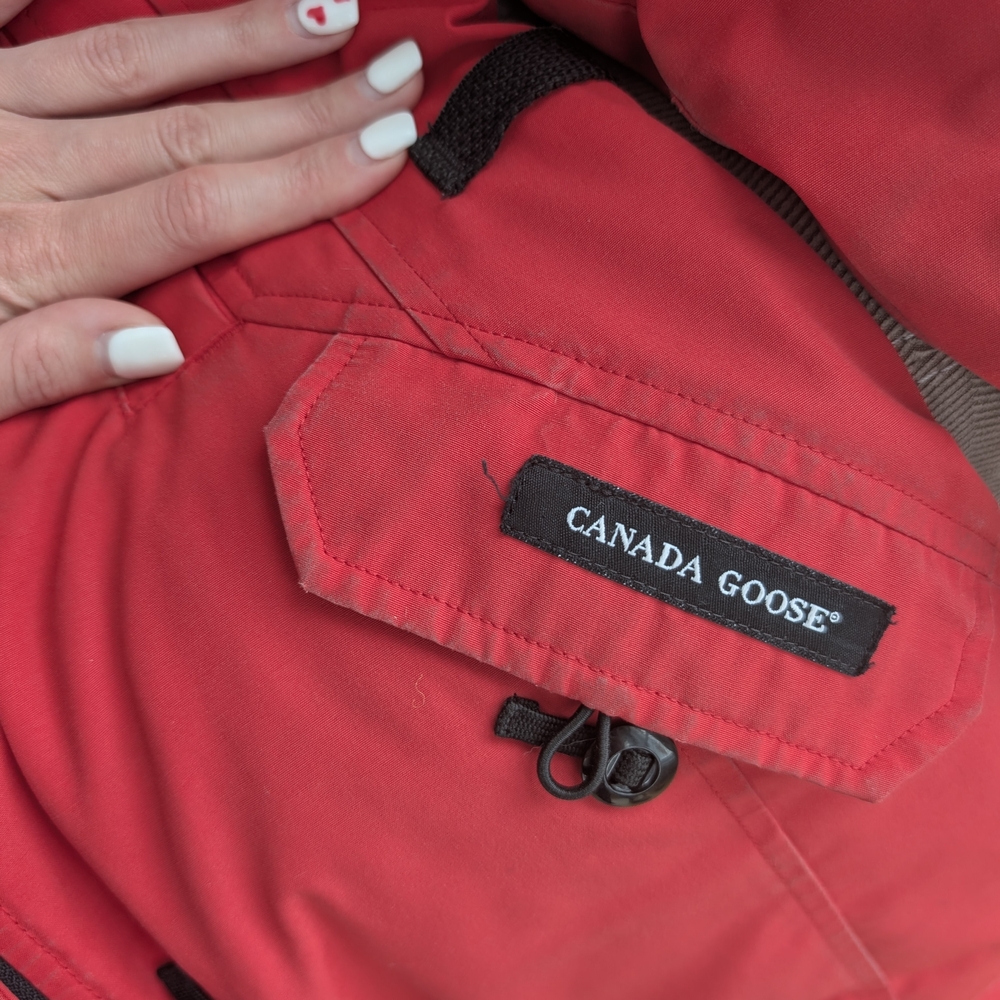 Canada Goose Red and Black Winter Jacket - Picture 6 of 8